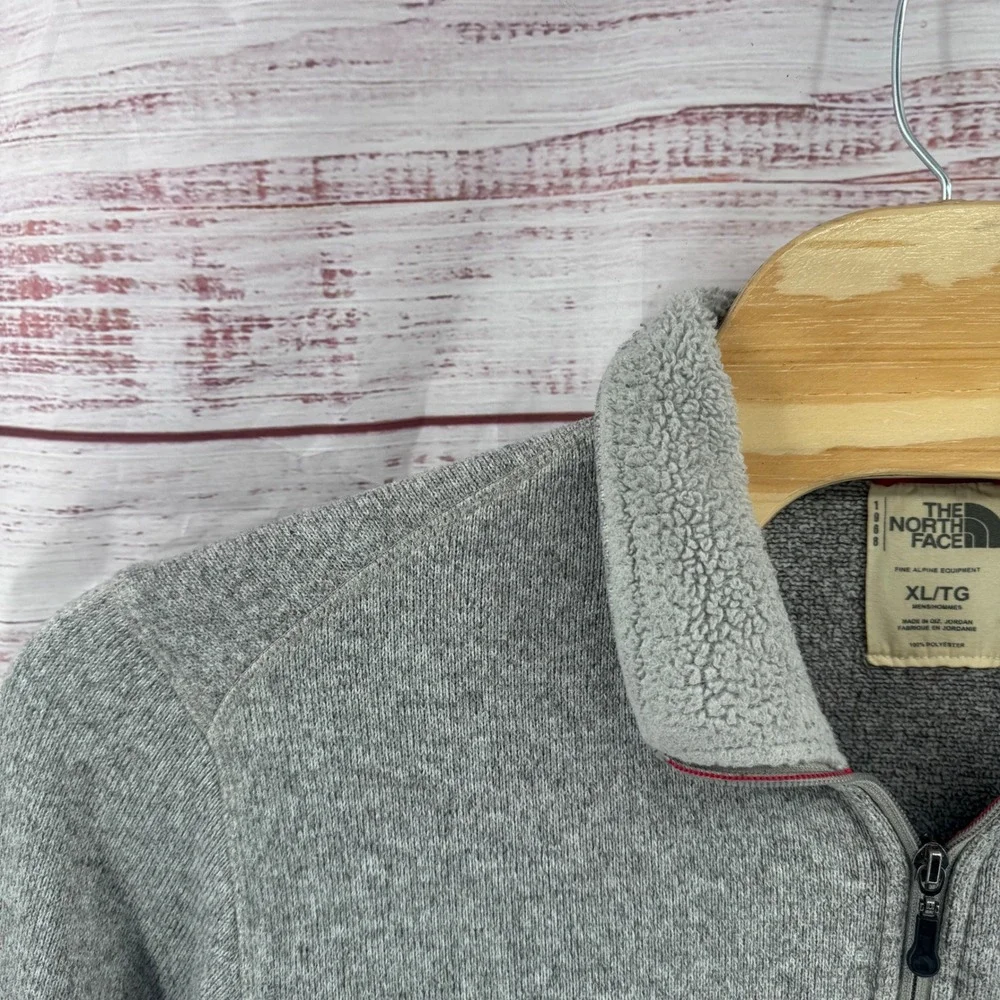 The North Face Sweater Mens XL Gordon Lyons 1/4 Zip Fleece Pullover Grey